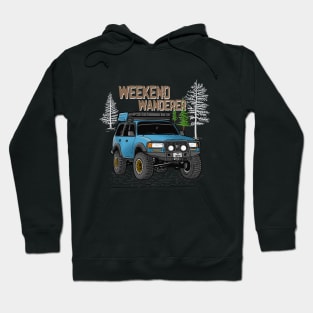 Toyota Land Cruiser Weekend Wanderer - Pacific Ocean Blue Toyota Land Cruiser for Outdoor Enthusiasts Hoodie